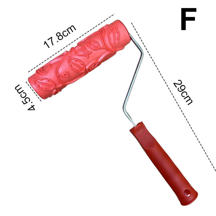 Textured Paint Roller | Pattern Roller for Wall Decoration | Rubber Roller 17.8 cm Wide &amp; Plastic Handle
