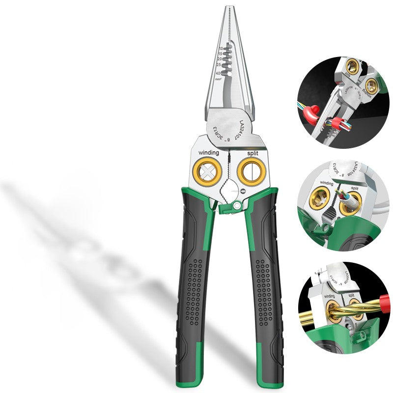 Multifunctional wire stripper 207 mm | Precise stripping &amp; cutting | With spring mechanism &amp; optional voltage detector
