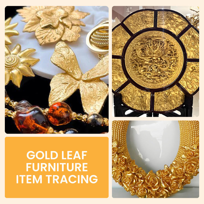 Water-based metallic paint gold/silver | Gold leaf effect for decor &amp; furniture | 200 g, non-toxic, brush/roll/spray