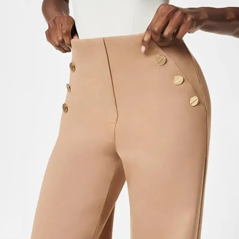 Damen Schlaghose mit Hoher Taille | Formender Ponte-Stoff | Weites Bein &amp; Komfort-Stretch | Elegant &amp; Figurbetonend