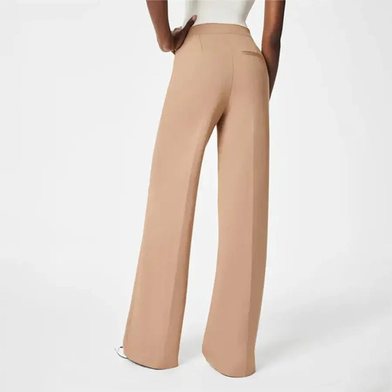 Damen Schlaghose mit Hoher Taille | Formender Ponte-Stoff | Weites Bein &amp; Komfort-Stretch | Elegant &amp; Figurbetonend
