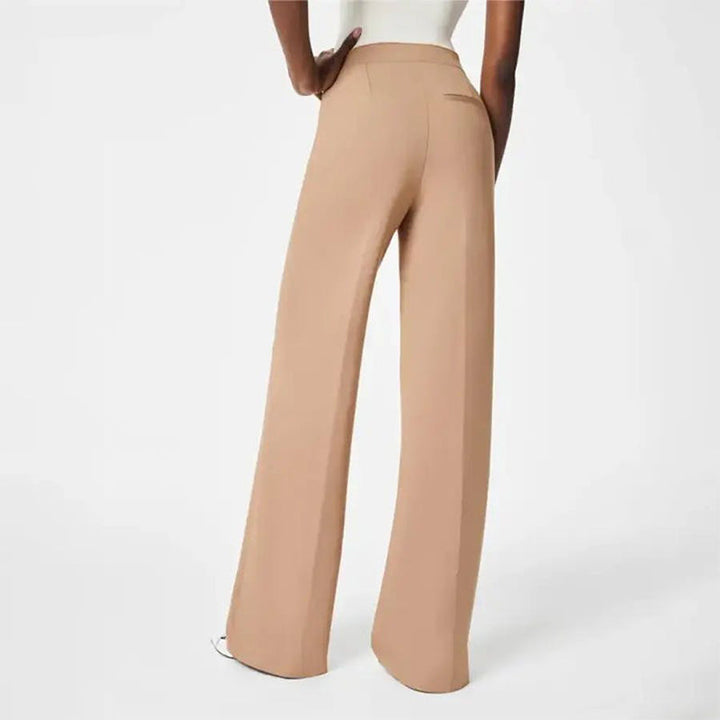 Damen Schlaghose mit Hoher Taille | Formender Ponte-Stoff | Weites Bein &amp; Komfort-Stretch | Elegant &amp; Figurbetonend