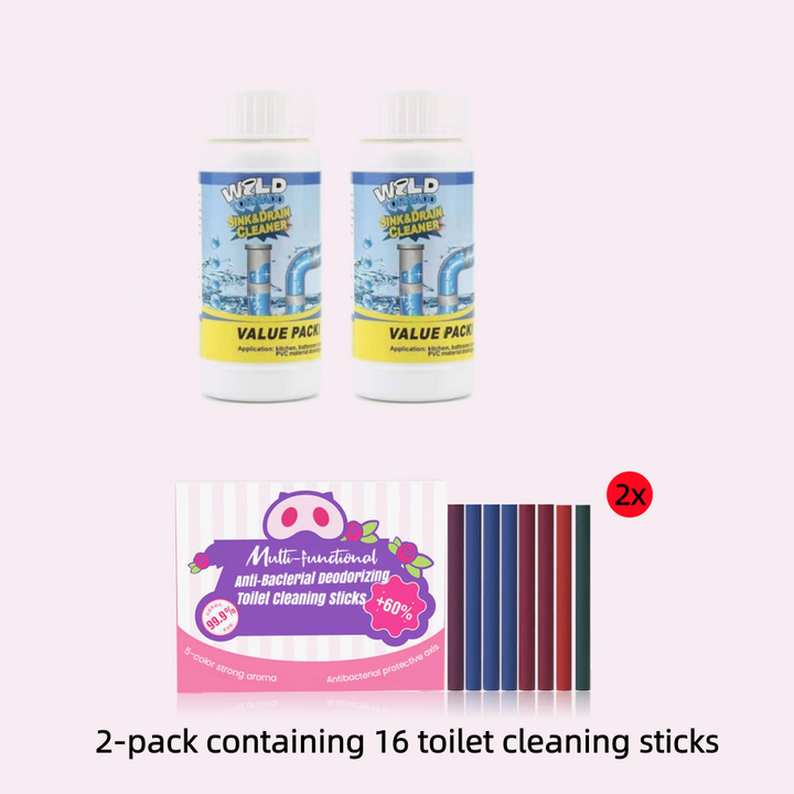 Abflussreiniger Pulver mit Aktivschaum | Löst Fett, Haare &amp; Ablagerungen | Geruchsneutralisierung | Für Spüle, Dusche &amp; Balkonablauf