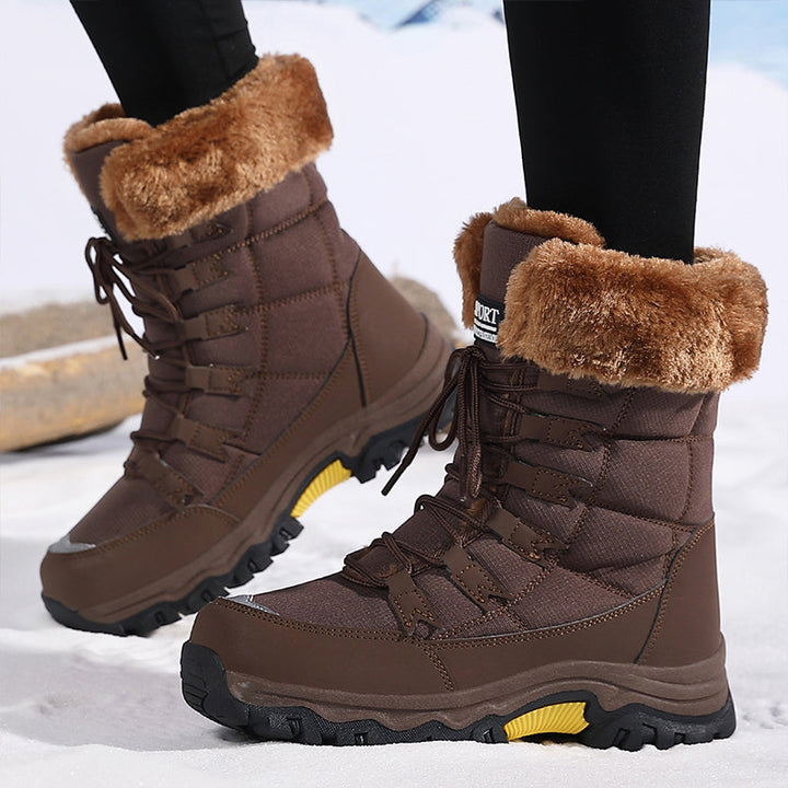 Damen Winterstiefel wasserdicht und warm gefüttert | Rutschfeste Winterboots mit Profilsohle für Schnee, Regen und kalte Tage