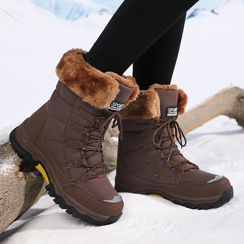 Damen Winterstiefel wasserdicht und warm gefüttert | Rutschfeste Winterboots mit Profilsohle für Schnee, Regen und kalte Tage