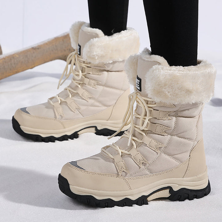 Damen Winterstiefel wasserdicht und warm gefüttert | Rutschfeste Winterboots mit Profilsohle für Schnee, Regen und kalte Tage