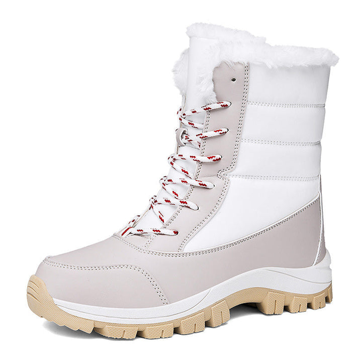 Damen Winterstiefel wasserdicht und warm gefüttert | Winterboots mit rutschfester Profilsohle und Kunstfellbesatz für Schnee und Regen