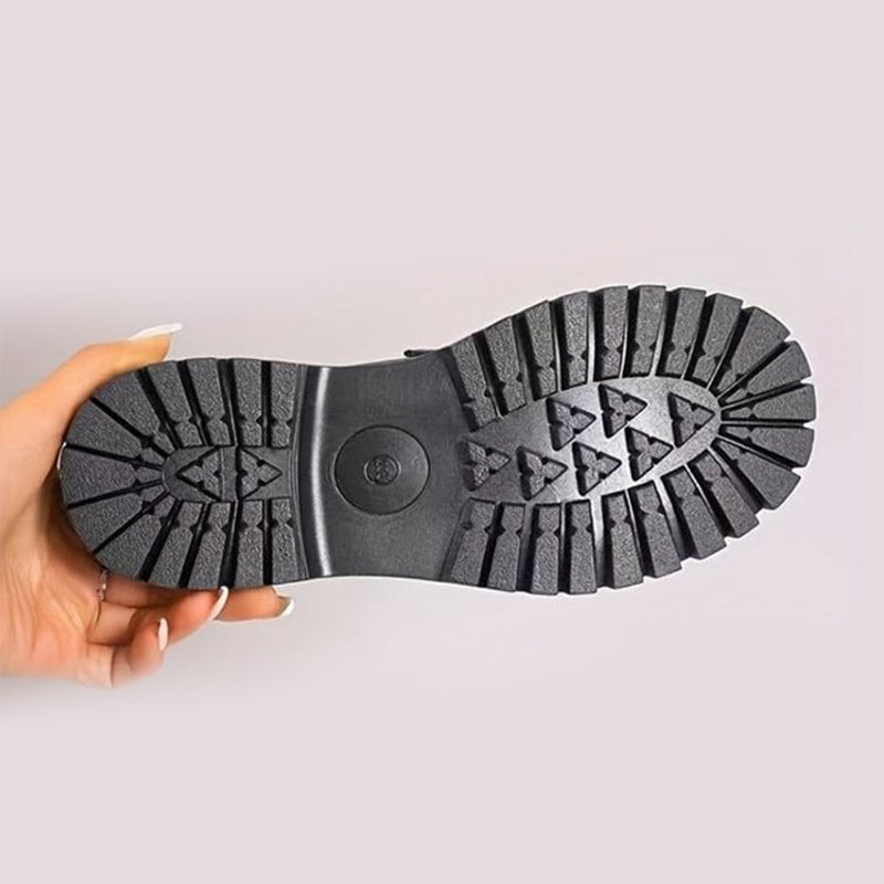 Mocassini da donna in pelle scamosciata con suola platform 4,5 cm | Slip-on, punta tonda | Suola in gomma antiscivolo | 7 colori