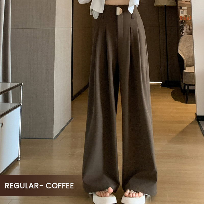 Damen Hose | Weite Passform mit hoher Taille | Elegante Business &amp; Freizeit Stoffhose mit Taschen