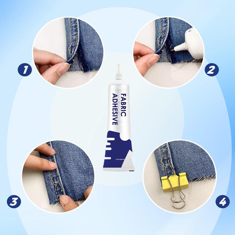 Fabric glue waterproof transparent | Flexible &amp; strong adhesion for cotton, denim, leather &amp; canvas | For repair and DIY
