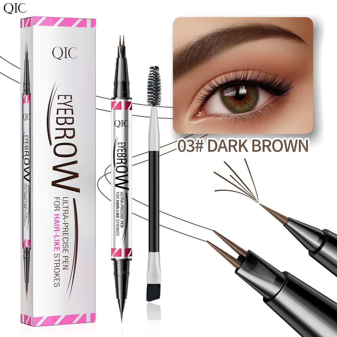 Eyebrow Pencil 2-in-1 in Dark Brown | Microblading Effect with Dual Tip | Waterproof, Smudge-proof, Up to 24h Hold
