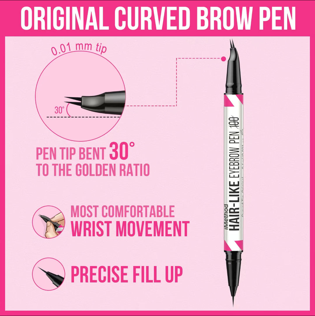 Eyebrow Pencil 2-in-1 in Dark Brown | Microblading Effect with Dual Tip | Waterproof, Smudge-proof, Up to 24h Hold