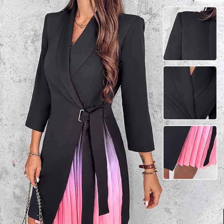 💕Best seller 2025💕Abito blazer aderente con collo a scialle sfumato