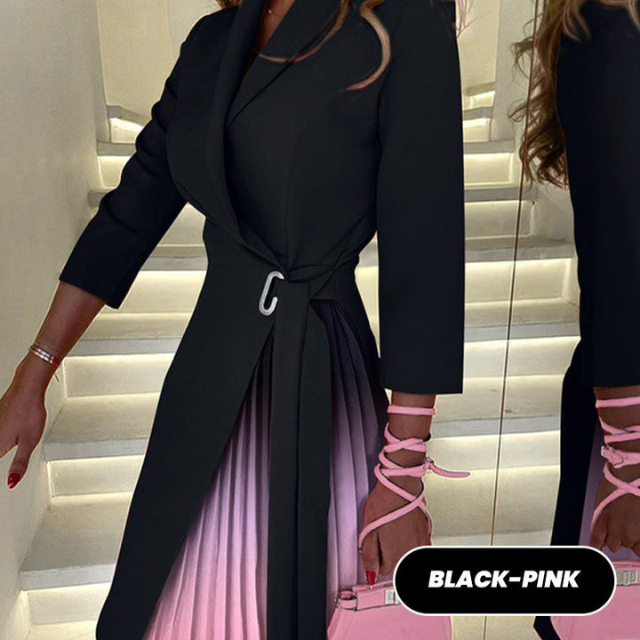 💕Best seller 2025💕Abito blazer aderente con collo a scialle sfumato