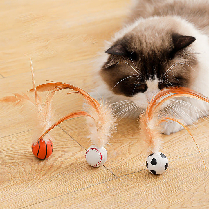 Limited Time 50% Off Interactive Feather Cat Bouncing Ball