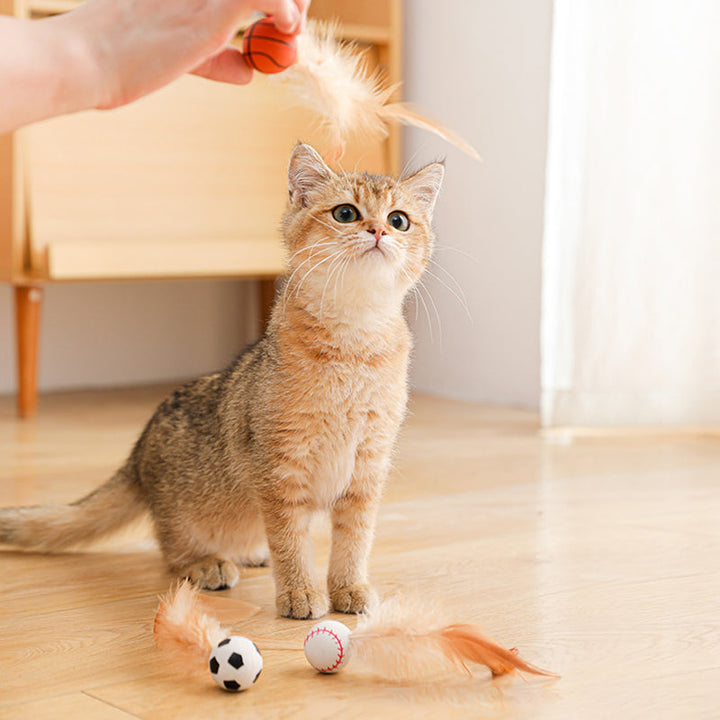 Limited Time 50% Off Interactive Feather Cat Bouncing Ball