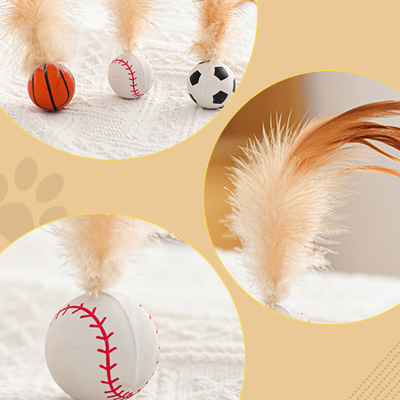 Limited Time 50% Off Interactive Feather Cat Bouncing Ball