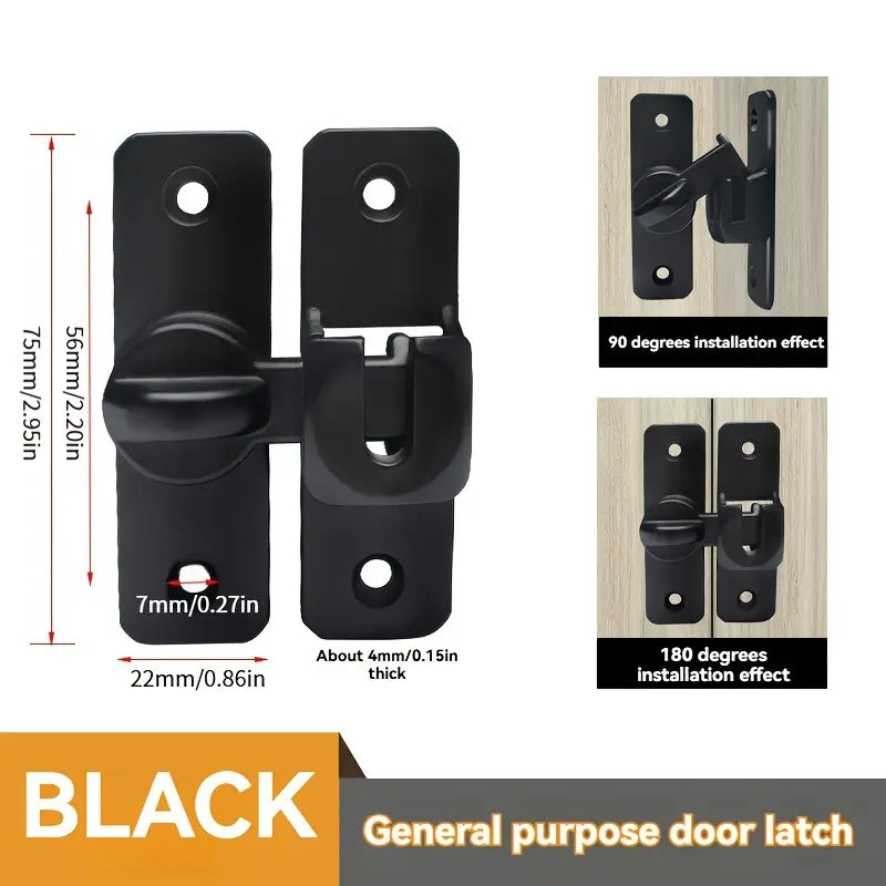 Door bolt/slide bolt made of stainless steel | 90° safety lock for doors &amp; windows | Rust-free, solid | For indoor &amp; outdoor use