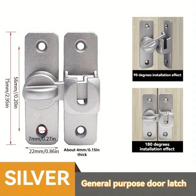 Door bolt/slide bolt made of stainless steel | 90° safety lock for doors &amp; windows | Rust-free, solid | For indoor &amp; outdoor use