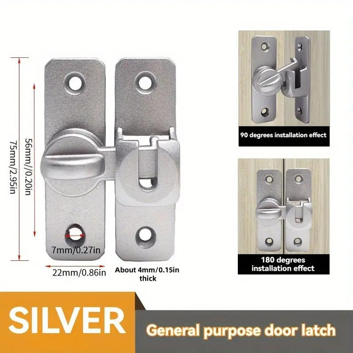 Door bolt/slide bolt made of stainless steel | 90° safety lock for doors &amp; windows | Rust-free, solid | For indoor &amp; outdoor use