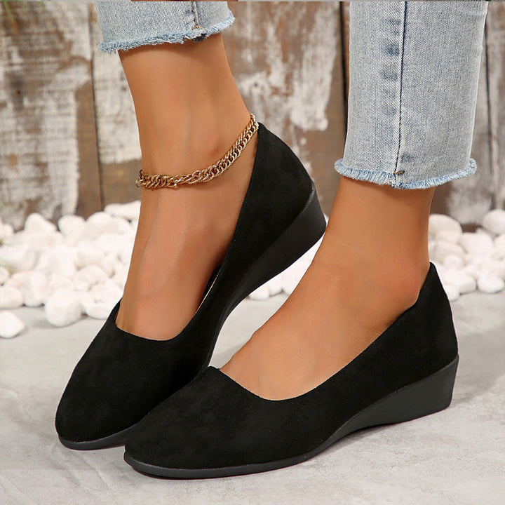 Elegante Damen Keilabsatz-Schuhe mit rutschfester Sohle | Leichte Komfort-Sommerschuhe | Stilvoll &amp; bequem für Alltag und Anlass