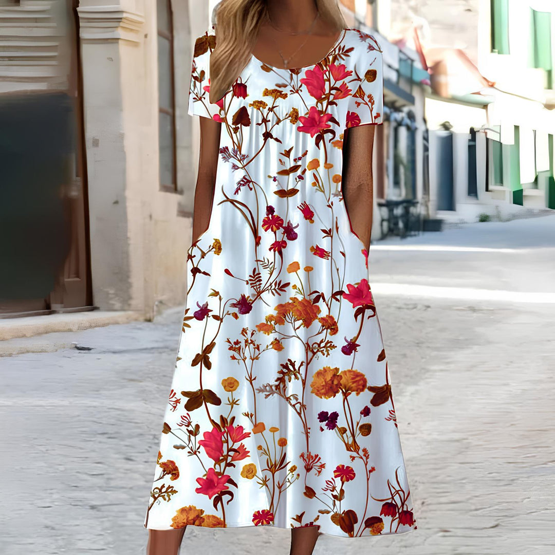 LIORA luftiges Kleid mit floralem Print | leicht &amp; atmungsaktiv | locker fallend für Sommer, Urlaub &amp; Alltag