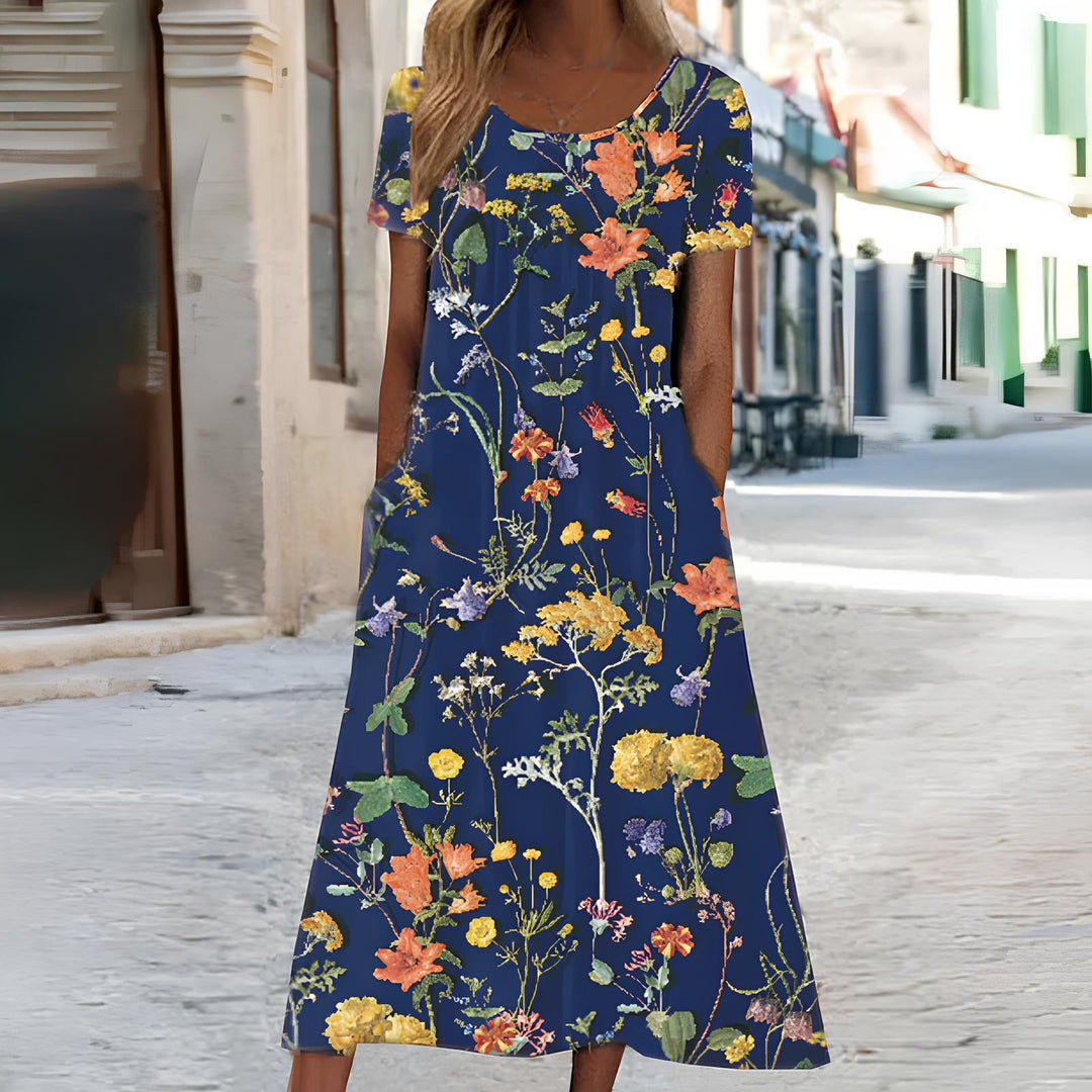 LIORA luftiges Kleid mit floralem Print | leicht &amp; atmungsaktiv | locker fallend für Sommer, Urlaub &amp; Alltag