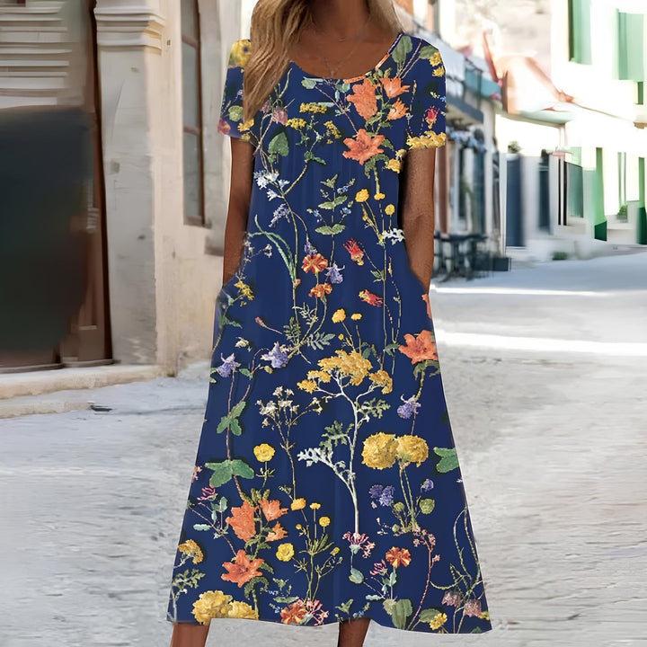LIORA luftiges Kleid mit floralem Print | leicht &amp; atmungsaktiv | locker fallend für Sommer, Urlaub &amp; Alltag