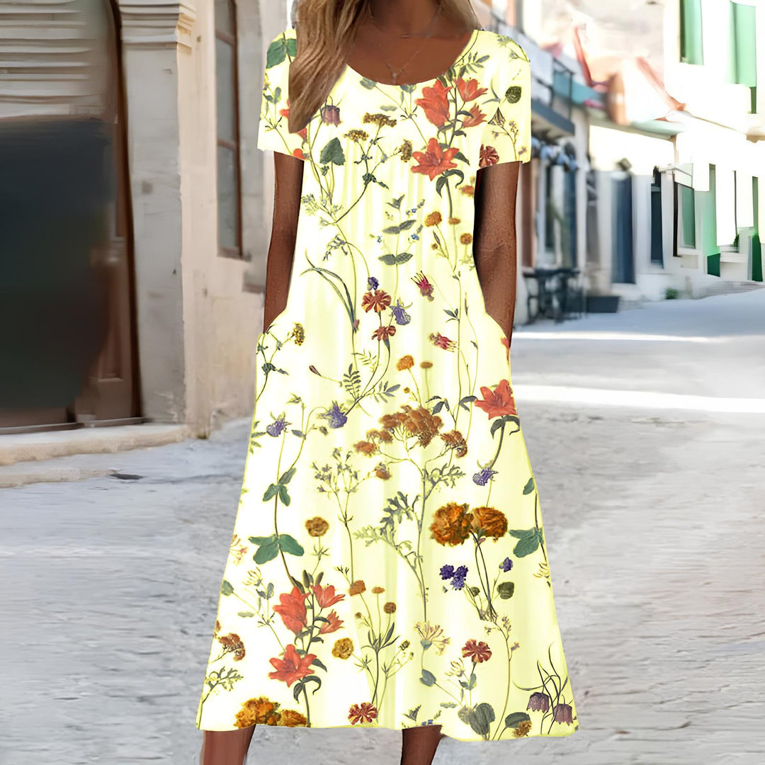 LIORA luftiges Kleid mit floralem Print | leicht &amp; atmungsaktiv | locker fallend für Sommer, Urlaub &amp; Alltag