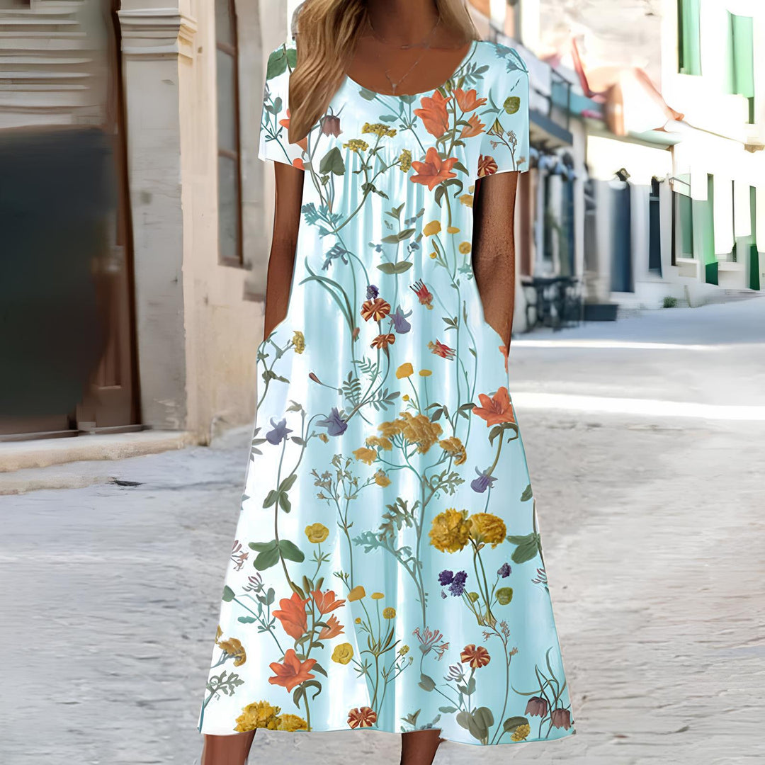 LIORA luftiges Kleid mit floralem Print | leicht &amp; atmungsaktiv | locker fallend für Sommer, Urlaub &amp; Alltag