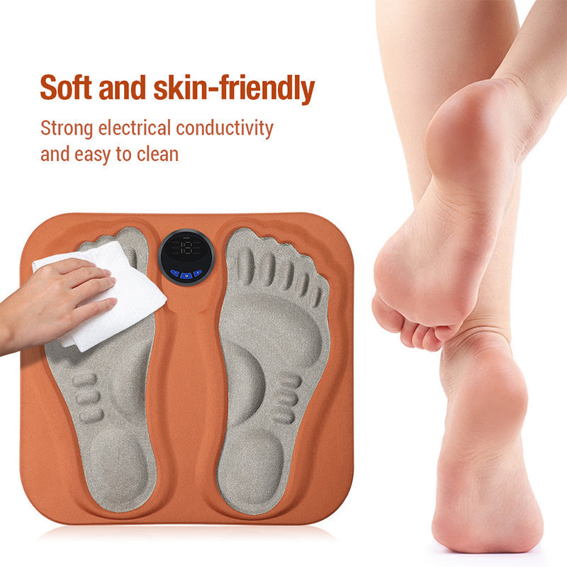 EMS Fußmassage Matte | Elektrische Fußmatte mit 6 Programmen, 9 Intensitätsstufen, Fernbedienung und USB-Ladung