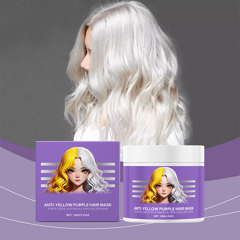 Anti-Gelbstich Haarmaske für Blondes &amp; Graues Haar | Violette Farbpflege gegen Messingstöne | Intensive Pflege &amp; Glanz