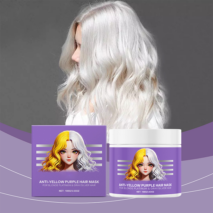 Anti-Gelbstich Haarmaske für Blondes &amp; Graues Haar | Violette Farbpflege gegen Messingstöne | Intensive Pflege &amp; Glanz