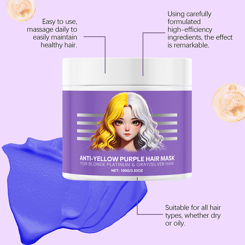 Anti-Gelbstich Haarmaske für Blondes &amp; Graues Haar | Violette Farbpflege gegen Messingstöne | Intensive Pflege &amp; Glanz