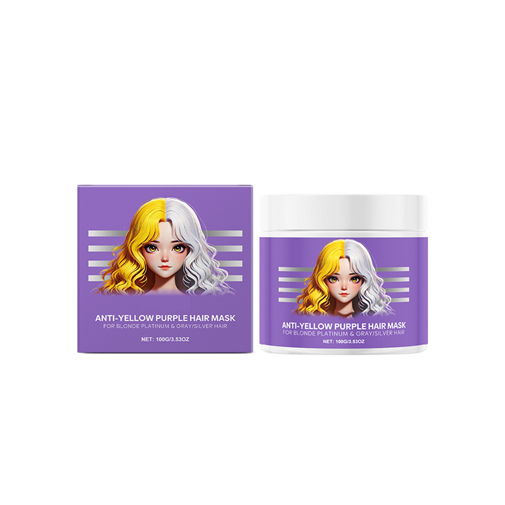 Anti-Gelbstich Haarmaske für Blondes &amp; Graues Haar | Violette Farbpflege gegen Messingstöne | Intensive Pflege &amp; Glanz