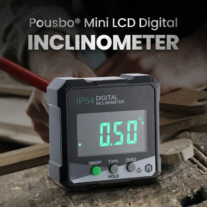 Digital angle meter with laser and magnetic base | ±0.2° accuracy | Rotatable LCD | USB-C rechargeable | IP54