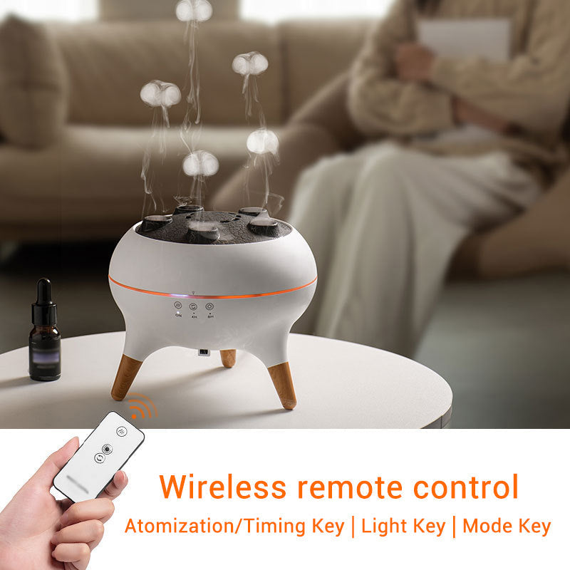 Aroma Diffuser | Ultraschall-Luftbefeuchter mit Quallen-Nebeleffekt, 7 LED-Farben und Timerfunktion