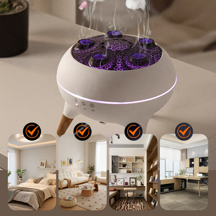 Aroma Diffuser | Ultraschall-Luftbefeuchter mit Quallen-Nebeleffekt, 7 LED-Farben und Timerfunktion