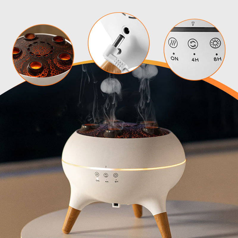 Aroma Diffuser | Ultraschall-Luftbefeuchter mit Quallen-Nebeleffekt, 7 LED-Farben und Timerfunktion