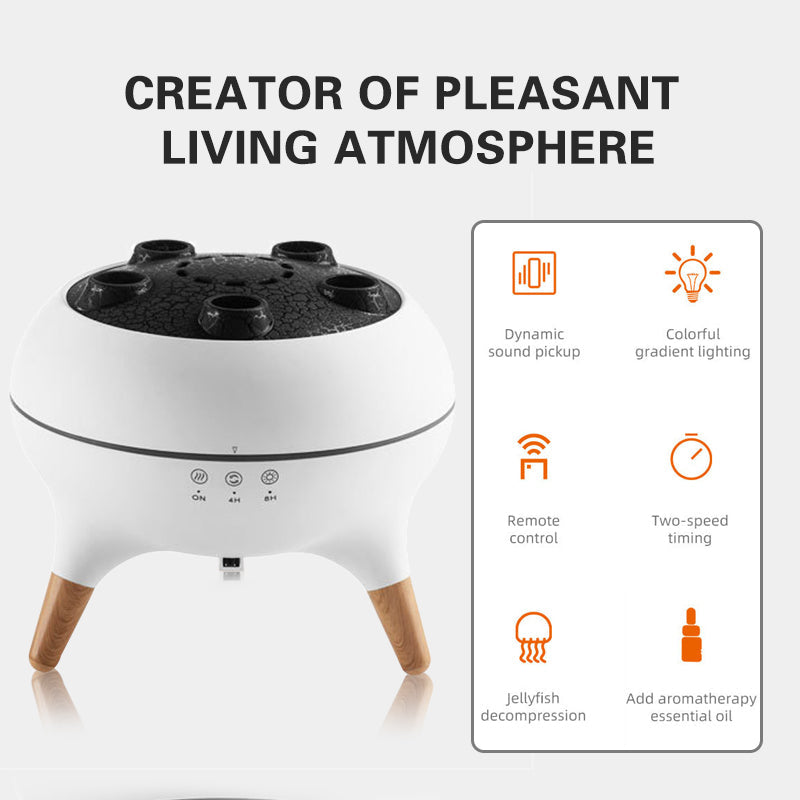 Aroma Diffuser | Ultraschall-Luftbefeuchter mit Quallen-Nebeleffekt, 7 LED-Farben und Timerfunktion