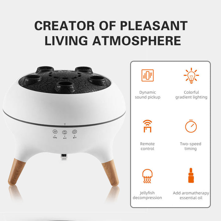 Aroma Diffuser | Ultraschall-Luftbefeuchter mit Quallen-Nebeleffekt, 7 LED-Farben und Timerfunktion