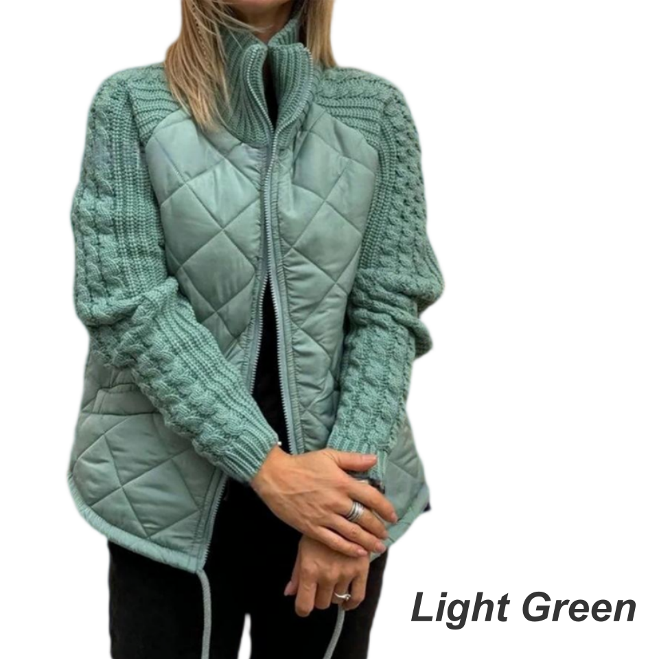 Damen Steppjacke | Leichte Thermofüllung mit Patchwork-Design für Herbst, Winter und Alltag