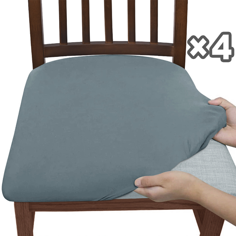 Coprisedia elasticizzati set da 4 pezzi | Poliestere-elastan per sedie da pranzo | Antimacchia e aderenti | Molti colori (anche in peluche)