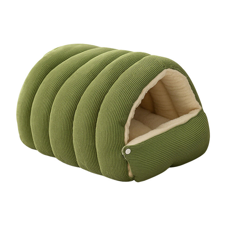 Plush cat/dog cave bed with zipper | 2-in-1: warm cave or open basket | PP cotton filling | S/M &amp; L