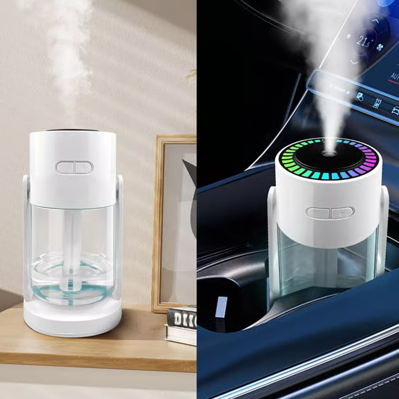 Luftbefeuchter mit Sternenprojektor | 2-in-1-Nachtlicht mit 280-ml-Wassertank, Schwenkkopf und USB-Anschluss