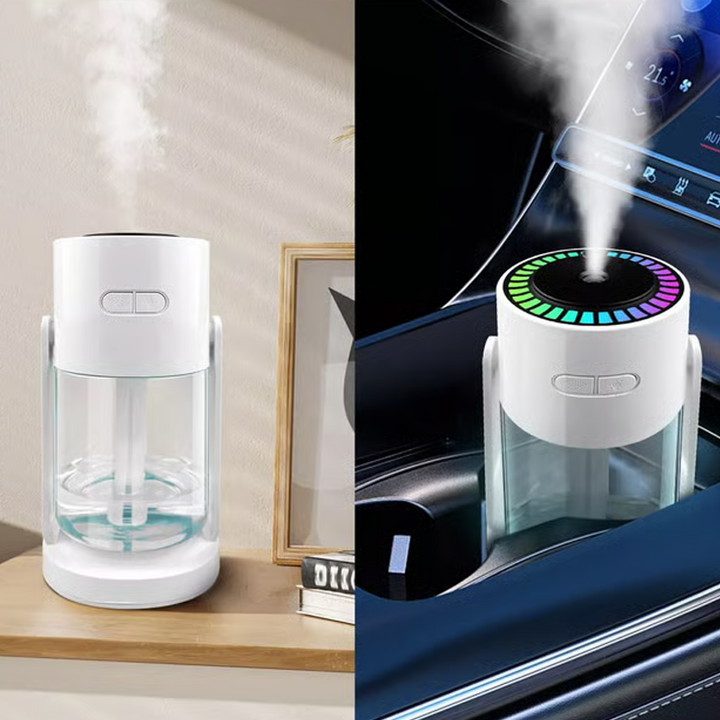 Luftbefeuchter mit Sternenprojektor | 2-in-1-Nachtlicht mit 280-ml-Wassertank, Schwenkkopf und USB-Anschluss