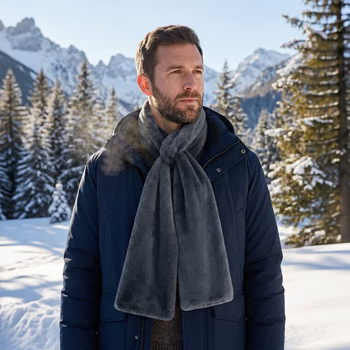 Schal mit versteckter Tasche | Warmer Winterschal mit Reißverschlussfach für Handy, Karten, Bargeld und Schlüssel