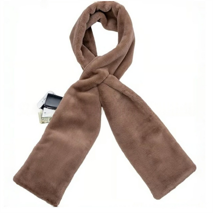 Schal mit versteckter Tasche | Warmer Winterschal mit Reißverschlussfach für Handy, Karten, Bargeld und Schlüssel