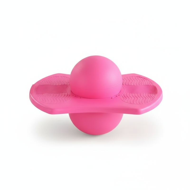Pogo ball jump trainer with anti-slip footplate | With/without handle | Extra thick bounce ball for power jumps | Blue/pink/lilac