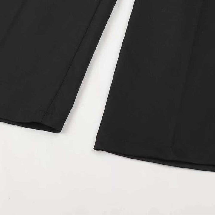 Damen-Anzughose mit hoher Taille | Elegante High-Waist-Hose mit geradem Bein, Bügelfalte &amp; knitterarmem Stoff